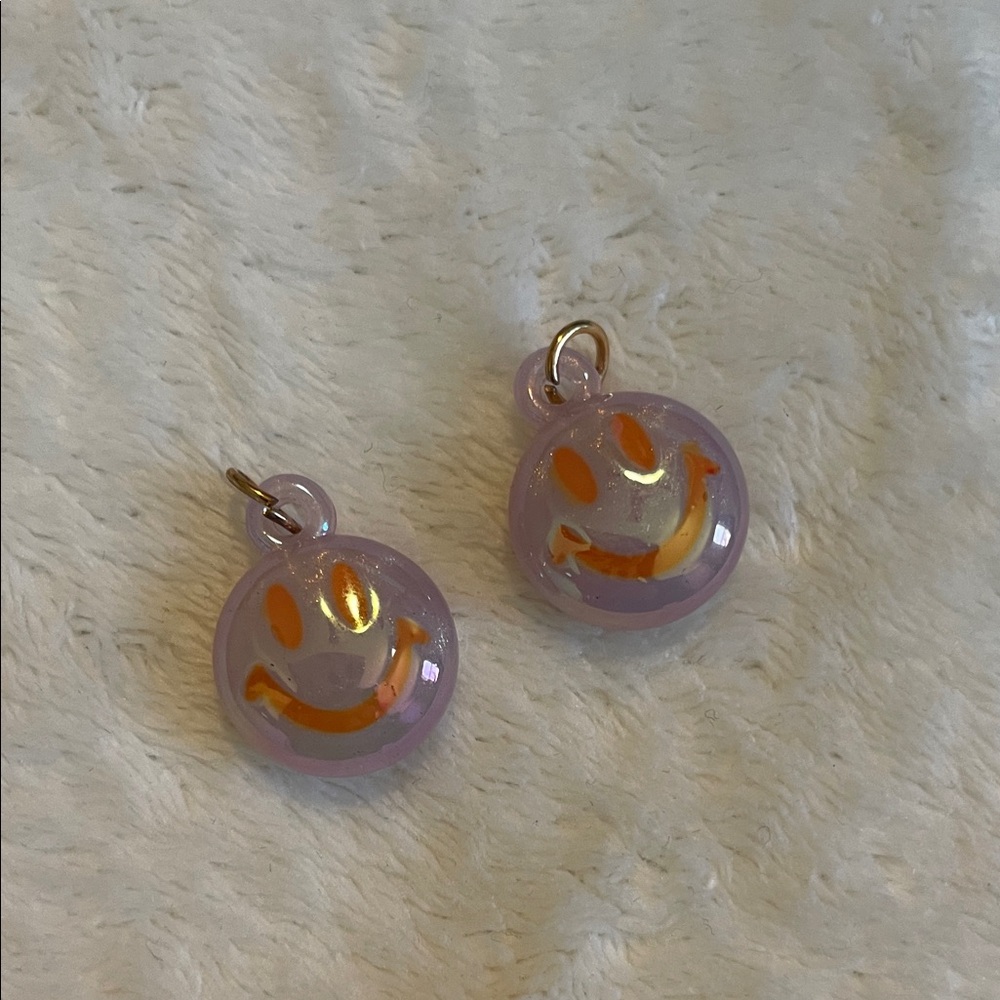 Lavender Smiley Face Charms - Unbranded
